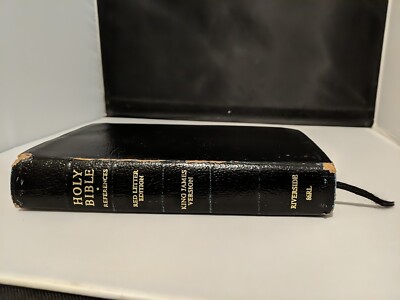 HOLY BIBLE Red Letter Edition KJV References Riverside 86RL Leather Gold Pages-image