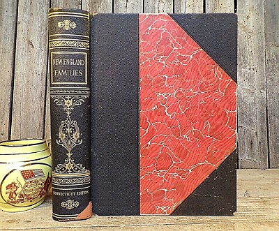 New England Families ~ Connecticut ~ Deluxe Edition ~ 1931 ~ Leather ~ AHS-image
