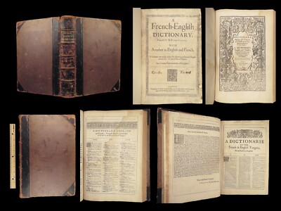 1650 French English DICTIONARY Cotgrave Sherwood FOLIO England Grammar Language-image