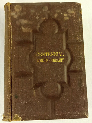 Centennial Book of American Biography 1876 Tooled-Leather Cover Illustrated-image