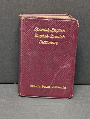 Vintage Nelson's Pocket Dictionary Spanish English EFG Pocket Series 888 pages-image
