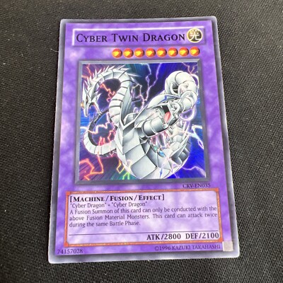 YUGIOH! Cyber Twin Dragon CRV-EN035 Ultimate Rare 1st Edition LP-image