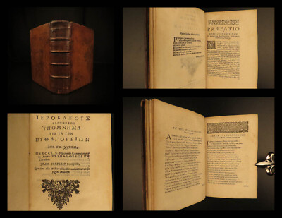 1673 GREEK Hierocles of Alexandria Golden Verses Pythagoras Philosophy Plutarch -image