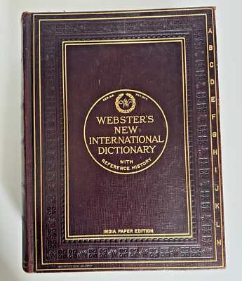 VINTAGE WEBSTERS NEW INTERNATIONAL DICTIONARY 1927 INDIA PAPER-image