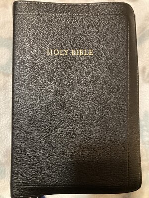 Allan 7C Brevier Clarendon KJV Reference Bible, Black Goatskin, Leather Lined-image