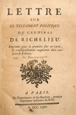 Letter On The Political Testament Of Cardinal De Richelieu, By Foucemagne 1764-image