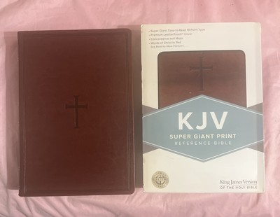 KJV Super Giant Print Reference Bible Brown Leather Touch by Holman King James-image