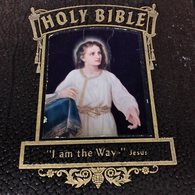 Holy Bible Old & New Testaments Large Indexed Tabs 1958 Red Letter School Ref.-image