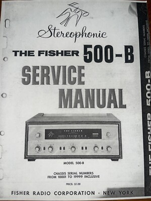 Fisher 500-B Service Manual Stereo Receiver Photocopy-image