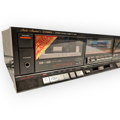 Fisher CR-W86 Stereo Double Cassette Deck Tested For Parts As Is-image