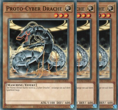 yugioh 3x Proto-Cyber Dragon LEDD-DEB05 COMMON 2ND EDITION GERMAN-image