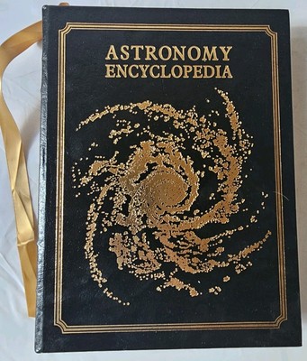 Astronomy Encyclopedia Leather Bound Collector's Ed. Sir Patrick Moore Easton Pr-image