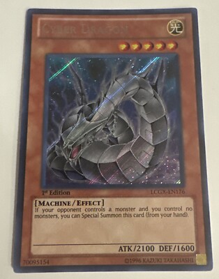 Yugioh Cyber Dragon LCGX-EN176 Secret Rare 1st Ed NM Bleed-image
