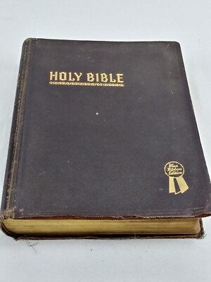 Vtg 1951 Hertel BIBLE New Standard Reference Bible Blue Ribbon Edition Table-Top-image