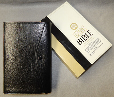World KJV Heritage Reference Bible 875C Black Ostrileg Calfskin, Snap-Flap - New-image
