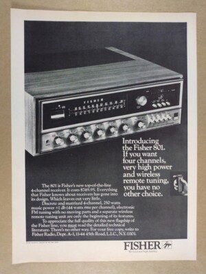 1972 Fisher 801 Quad Stereo Receiver vintage print Ad-image