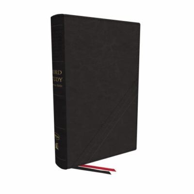 NKJV WORD STUDY BIBLE REFERENCE INDEXED RED LETTER BLACK BONDED LEATHER-image