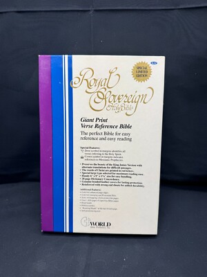 Royal Sovereign Bible KJV Leather Giant Print Red Letter World GP50 - Like New-image