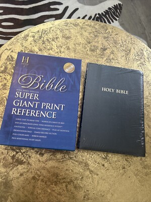 HOLMAN KING JAMES GIANT PRINT REFERENCE BIBLE / BLACK BONDED LEATHER- NWB-image