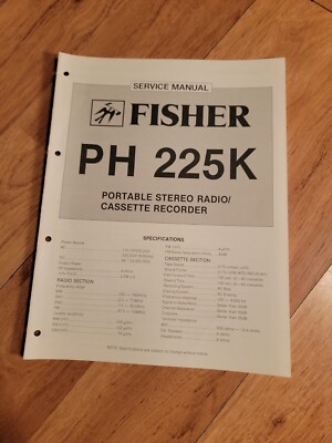 Fisher PH 225K Boombox Stereo Service Manual repair-image