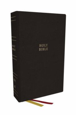 NKJV Holy Bible, Super Giant Print Reference Bible, Black Genuine Leather,...-image