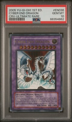 YUGIOH PSA 10 Cyber End Dragon CRV-EN036 Ultimate Rare 1st Edition-image