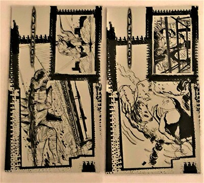GODZILLA SUPERVUE MOVIE 1998 INKWORKS SILVERZILLA INSERT CARDS S2 & S3-image