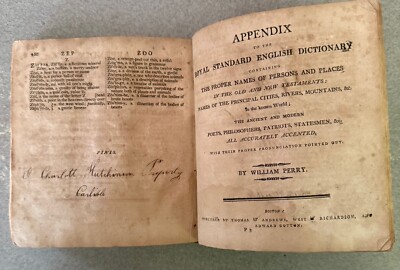 The Royal Standard English Dictionary 1777 Leather inscriptions-image