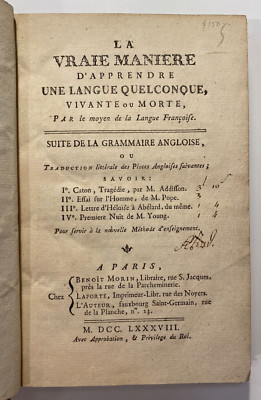 Adam: Cato from Vraie maniere d'apprendre une langue, 1788, not in WorldCat-image