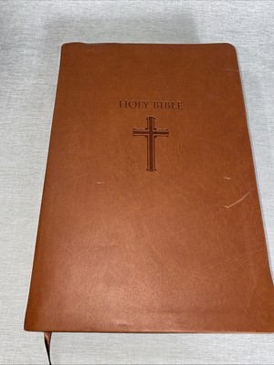 NKJV Super Giant Print Bible by Thomas Nelson, Red Letter, Brown Leathersoft-image