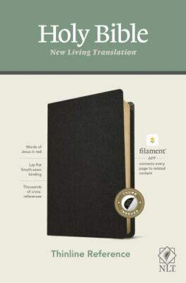 NLT Thinline Reference Bible, Filament Enabled (Genuine Leather, Black, Indexe..-image