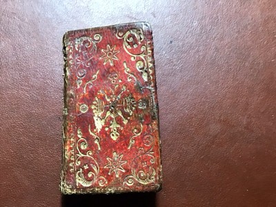 Very Rare Pocket Almanac, 1761, Signed 1769, Red Leather & Gold Hard Cover-image