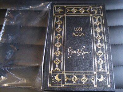 JIM LOVELL SIGNED - LOST MOON - EASTON PRESS LEATHER NASA APOLLO 13 MOONLANDING-image