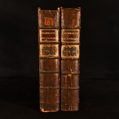 1778 2vols Nouveau Dictionnaire François-Anglois, & Anglois-François Lewis Ch...-image