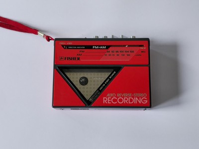 FISHER Walkman Color RED Japan Made PH-A400 Auto REVERSE Stereo RECORDER-image
