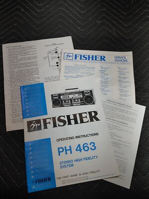 FISHER Vintage Stereo Boombox PH-463 Original Operating Instructions Manual-image