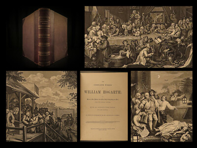 1880 William Hogarth ART English Political Satire Hudibras Rakes Progress Hannay-image
