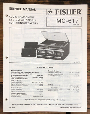 Fisher MC-617 Stereo  Service Manual *Original*-image