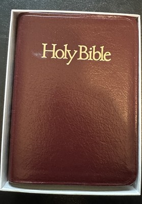 King James Compact Reference Bible Genuine Leather Nelson 345BG NEW Burgundy Nib-image