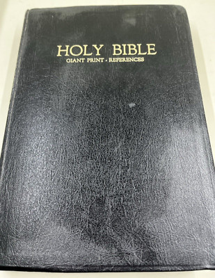 Holy Bible KJV Giant Print Reference Edition 1976 Varsity Nelson Black used-image