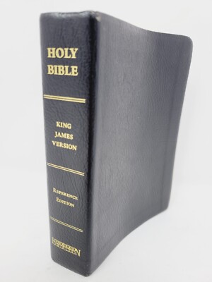 Holy Bible KJV Reference Edition Hendrickson Bonded Leather Black Gold 6 Inch -image