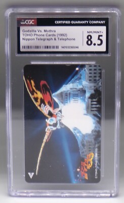 CGC 8.5 Japanese GODZILLA Vs MOTHRA Promo PHONE CARD Japan MONSTER Toho KAIJU-image
