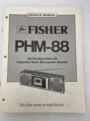 VTG Original Fisher PHM-88 AM/FM Stereo Microcassette Recorder Service Manual-image