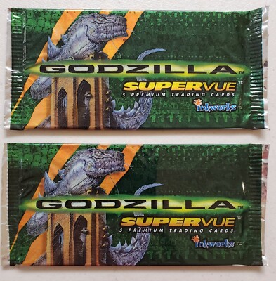 Godzilla Supervue Movie Cards Inkworks UK Edition Lot of 2 Unopened Packs**--image