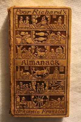 1898 Edition Benjamin Franklin POOR RICHARD’S ALMANACK Leather w/ 1733 Facsimile-image
