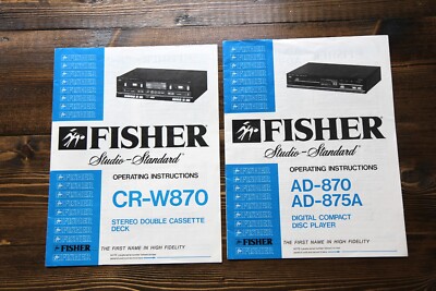 FISHER STEREO CR-W870  CASSETTE DECK & AD-870 7 875A CD PLAYER MANUAL VINTAGE-image
