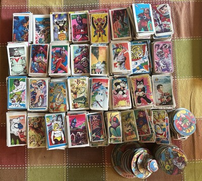 Japanese Menko Set - 1,800 cards - Ultraman, Tiger Mask, Godzilla, etc-image