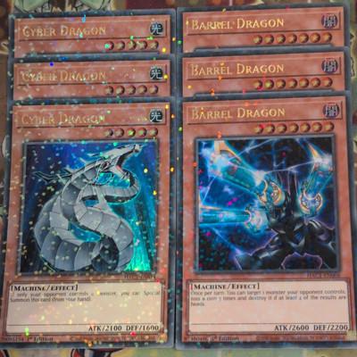 3 x HAC1-EN014/EN006 Cyber & Barrel Dragon DT Ultra Rare 1st Ed Yugioh Mint-image