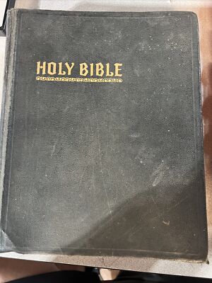 New Standard Reference Bible Blue Ribbon Red Letter 1951 Hertel Illustrated VTG-image