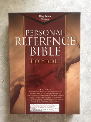 1998 Cornerstone Personal Reference Bible King James Version Black Leather NEW-image